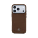 Rudas dėklas Apple iPhone 17 Pro Max telefonui "Mercedes PU Leather Wood Semi Wrap MagSafe Case"