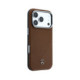 Rudas dėklas Apple iPhone 17 Pro Max telefonui "Mercedes PU Leather Wood Semi Wrap MagSafe Case"