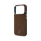 Rudas dėklas Apple iPhone 17 Pro Max telefonui "Mercedes PU Leather Wood Semi Wrap MagSafe Case"