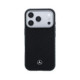 Juodas dėklas Apple iPhone 17 Pro Max telefonui "Mercedes PU Leather Wood Semi Wrap MagSafe Case"