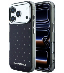 Juodas dėklas Apple iPhone 18 Pro Max telefonui "Karl Lagerfeld IML Rhinestones Allover Magsafe Case"