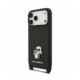 Juodas dėklas Apple iPhone 18 Pro Max telefonui "Karl Lagerfeld Saffiano Crossbody Strap Karl and Choupette Case"
