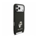 Juodas dėklas Apple iPhone 18 Pro Max telefonui "Karl Lagerfeld Saffiano Crossbody Strap Karl and Choupette Case"