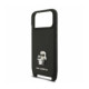 Juodas dėklas Apple iPhone 18 Pro Max telefonui "Karl Lagerfeld Saffiano Crossbody Strap Karl and Choupette Case"