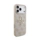 Rožinis dėklas Apple iPhone 18 Pro Max telefonui "Guess PU 4G Metal Logo Case"