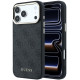 Juodas dėklas Apple iPhone 18 Pro Max telefonui "Guess PU Leather 4G Gold Frame MagSafe Case"