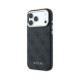 Juodas dėklas Apple iPhone 18 Pro Max telefonui "Guess PU Leather 4G Gold Frame MagSafe Case"