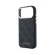 Juodas dėklas Apple iPhone 18 Pro Max telefonui "Guess PU Leather 4G Gold Frame MagSafe Case"