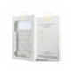 Rožinis dėklas Apple iPhone 18 Pro Max telefonui "Guess PU Leather 4G Gold Frame Embossed MagSafe Case"