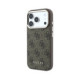 Rudas dėklas Apple iPhone 18 Pro Max telefonui "Guess PU Leather 4G Gold Frame MagSafe Case"