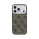 Rudas dėklas Apple iPhone 18 Pro Max telefonui "Guess PU Leather 4G Gold Frame MagSafe Case"