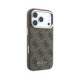 Rudas dėklas Apple iPhone 18 Pro Max telefonui "Guess PU Leather 4G Gold Frame MagSafe Case"