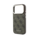 Rudas dėklas Apple iPhone 18 Pro Max telefonui "Guess PU Leather 4G Gold Frame MagSafe Case"