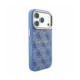 Mėlynas dėklas Apple iPhone 18 Pro Max telefonui "Guess PU Leather 4G Gold Frame Embossed MagSafe Case"