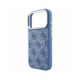 Mėlynas dėklas Apple iPhone 18 Pro Max telefonui "Guess PU Leather 4G Gold Frame Embossed MagSafe Case"