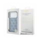 Mėlynas dėklas Apple iPhone 18 Pro Max telefonui "Guess PU Leather 4G Gold Frame Embossed MagSafe Case"