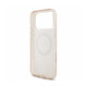 Rožinis dėklas Apple iPhone 18 Pro Max telefonui "Guess IML Flowers Allover Strap MagSafe Case"
