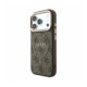 Rudas dėklas Apple iPhone 18 Pro Max telefonui "Guess PU Leather 4G Gold Frame Embossed MagSafe Case"