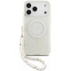 Baltas dėklas Apple iPhone 18 Pro Max telefonui "Guess IML Flowers Allover Strap MagSafe Case"