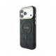Juodas dėklas Apple iPhone 18 Pro Max telefonui "Guess PU Leather 4G Gold Frame Embossed MagSafe Case"