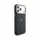 Juodas dėklas Apple iPhone 18 Pro Max telefonui "Guess PU Leather 4G Gold Frame Embossed MagSafe Case"