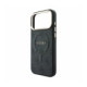 Juodas dėklas Apple iPhone 18 Pro Max telefonui "Guess PU Leather 4G Gold Frame Embossed MagSafe Case"