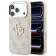 Rožinis dėklas Apple iPhone 18 Pro Max telefonui "Guess PU 4G Resin Metal Logo Case"