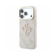 Rožinis dėklas Apple iPhone 18 Pro Max telefonui "Guess PU 4G Resin Metal Logo Case"