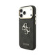 Juodas dėklas Apple iPhone 18 Pro Max telefonui "Guess PU Leather 4G Metal Logo Gold Frame Case"