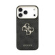 Juodas dėklas Apple iPhone 18 Pro Max telefonui "Guess PU Leather 4G Metal Logo Gold Frame Case"