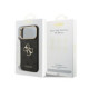 Juodas dėklas Apple iPhone 18 Pro Max telefonui "Guess PU Leather 4G Metal Logo Gold Frame Case"