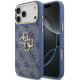Mėlynas dėklas Apple iPhone 18 Pro Max telefonui "Guess PU Leather 4G Metal Logo Gold Frame Case"