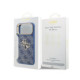 Mėlynas dėklas Apple iPhone 18 Pro Max telefonui "Guess PU Leather 4G Metal Logo Gold Frame Case"