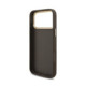 Rudas dėklas Apple iPhone 18 Pro Max telefonui "Guess PU Leather 4G Metal Logo Gold Frame Case"
