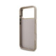 Rožinis dėklas Apple iPhone 18 Pro Max telefonui "Guess PU Leather 4G Metal Logo Gold Frame Case"