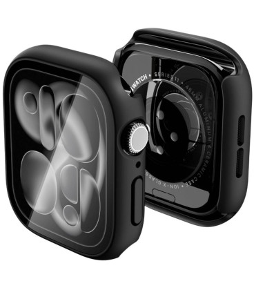 Juodas dėklas Apple Watch Ultra 10 / 11 (46mm) laikrodžiui "Spigen Thin Fit 360"