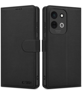 Juodas atverčiamas dėklas Xiaomi Redmi 17 4G / 5G telefonui "Tech-Protect Wallet"