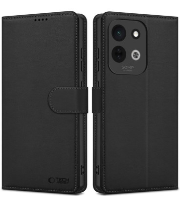 Juodas atverčiamas dėklas Xiaomi Redmi 17 4G / 5G telefonui "Tech-Protect Wallet"