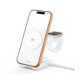 Baltas belaidis 25W pakrovėjas - stovas "Tech-Protect A56 3in1 Magnetic Magsafe QI2.2"