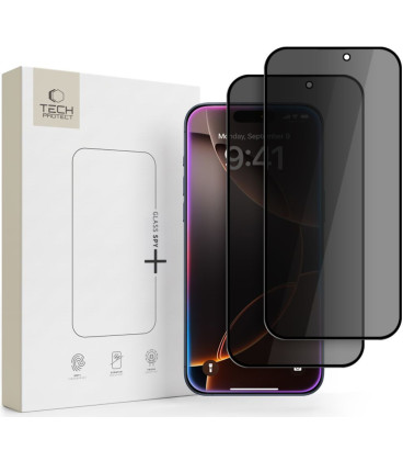 (Privacy) apsauginis grūdintas stiklas Apple iPhone 18 Pro Max telefonui "Tech-Protect Glass Spy+ 2-Pack"