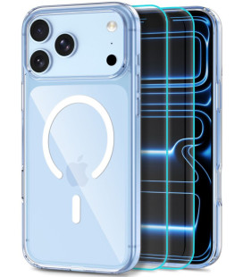 Skaidrus dėklas + stikliukas Apple iPhone 17 Pro / 18 Pro telefonui "Tech-Protect Flexair Hybrid Magsafe + Glass 2-Pack"