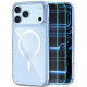 Skaidrus dėklas + stikliukas Apple iPhone 17 Pro Max / 18 Pro Max telefonui "Tech-Protect Flexair Hybrid Magsafe + Glass 2-Pack"