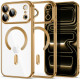 Auksinės spalvos (Shiny) / skaidrus dėklas Apple iPhone 17 Pro Max / 18 Pro Max telefonui "Tech-Protect MagFlex Magsafe"