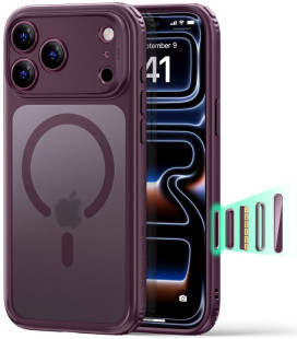 Matinis raudonas dėklas Apple iPhone 17 Pro / 18 Pro telefonui "ESR Classic Hybrid Magsafe"