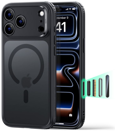 Matinis juodas dėklas Apple iPhone 17 Pro Max / 18 Pro Max telefonui "ESR Classic Hybrid Magsafe"