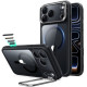 Juodas / skaidrus dėklas Apple iPhone 17 Pro / 18 Pro telefonui "ESR Classic Hybrid Kickstand Magsafe"