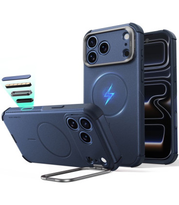Mėlynas dėklas Apple iPhone 17 Pro / 18 Pro telefonui "ESR Cyber Tough Kickstand Magsafe"
