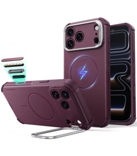 Raudonas dėklas Apple iPhone 17 Pro Max / 18 Pro Max telefonui "ESR Cyber Tough Kickstand Magsafe"