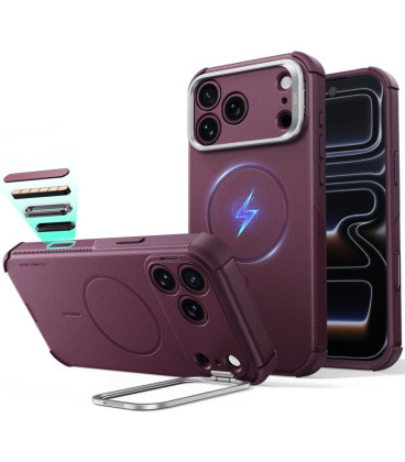 Raudonas dėklas Apple iPhone 17 Pro Max / 18 Pro Max telefonui "ESR Cyber Tough Kickstand Magsafe"