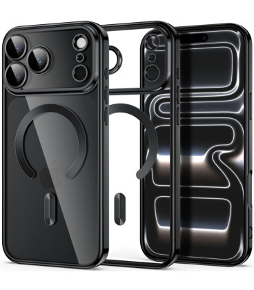 Juodas / skaidrus dėklas Apple iPhone 17 Pro / 18 Pro telefonui "Tech-Protect MagFlex Magsafe"
